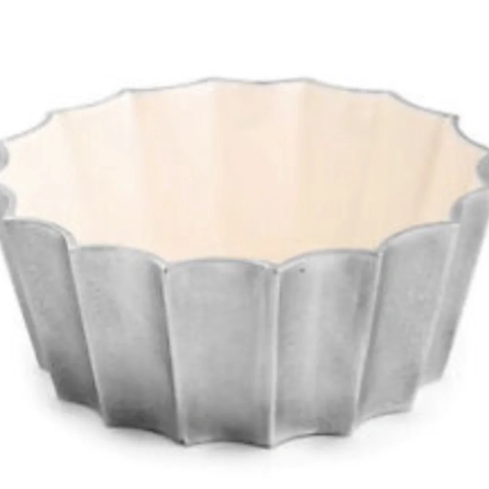 NEW NEW Marigold Artisans Silver and White Enamel Fluted Bowl